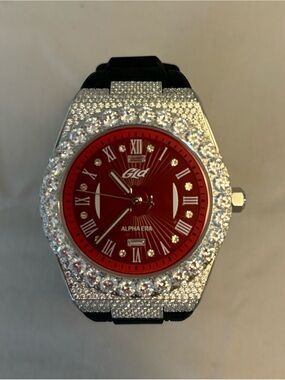 GLD Iced Alpha Era Red Dial w/ Rubber Strap - Worn Once